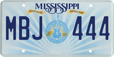 MS license plate MBJ444