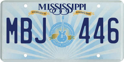 MS license plate MBJ446