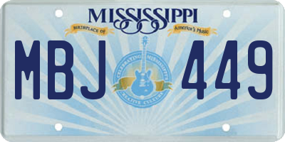 MS license plate MBJ449