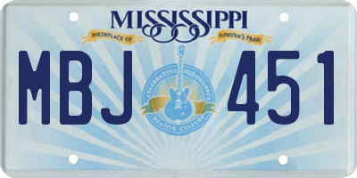 MS license plate MBJ451