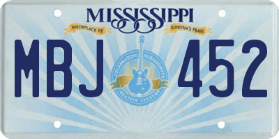 MS license plate MBJ452