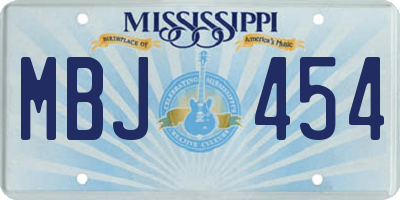MS license plate MBJ454