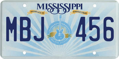 MS license plate MBJ456
