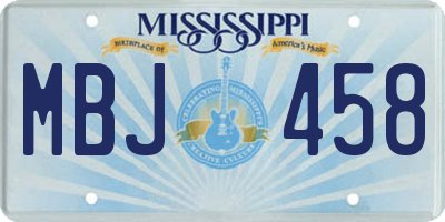 MS license plate MBJ458