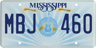 MS license plate MBJ460