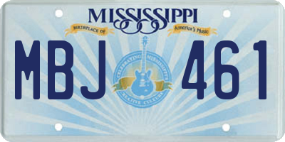 MS license plate MBJ461