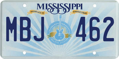 MS license plate MBJ462