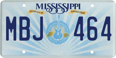 MS license plate MBJ464