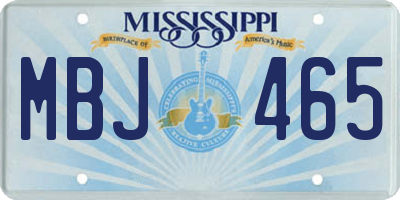 MS license plate MBJ465