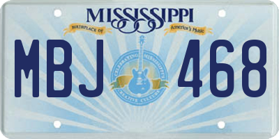 MS license plate MBJ468
