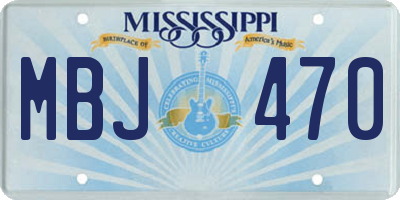 MS license plate MBJ470