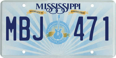 MS license plate MBJ471