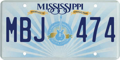 MS license plate MBJ474
