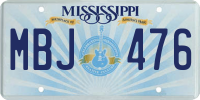 MS license plate MBJ476
