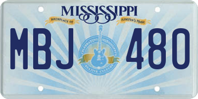 MS license plate MBJ480