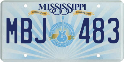 MS license plate MBJ483