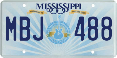 MS license plate MBJ488