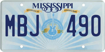 MS license plate MBJ490