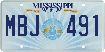 MS license plate MBJ491