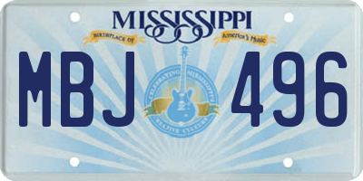 MS license plate MBJ496