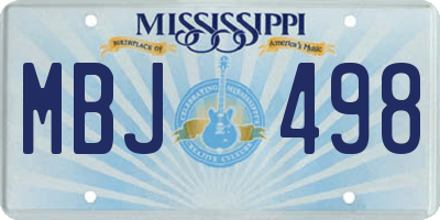 MS license plate MBJ498