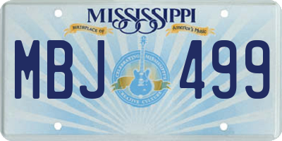 MS license plate MBJ499
