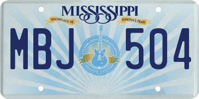 MS license plate MBJ504