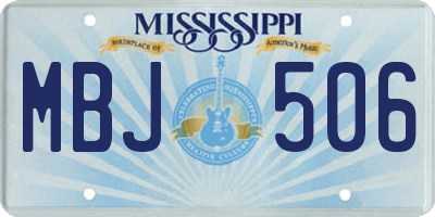 MS license plate MBJ506