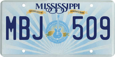MS license plate MBJ509