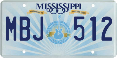 MS license plate MBJ512