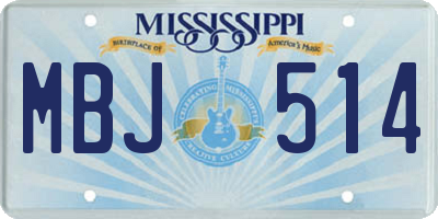 MS license plate MBJ514