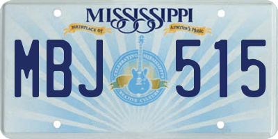 MS license plate MBJ515