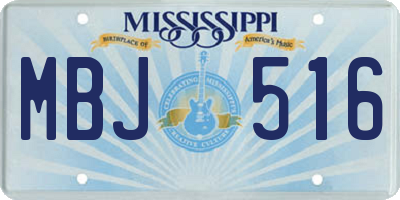 MS license plate MBJ516
