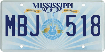 MS license plate MBJ518