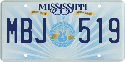 MS license plate MBJ519