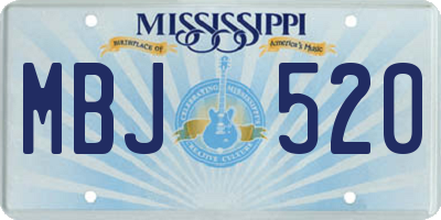 MS license plate MBJ520