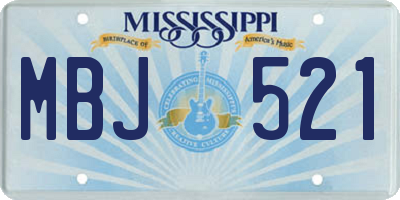 MS license plate MBJ521