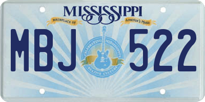MS license plate MBJ522