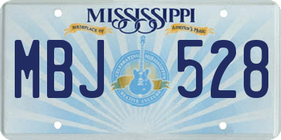 MS license plate MBJ528