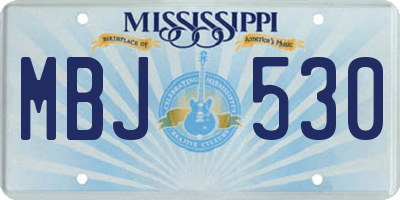 MS license plate MBJ530