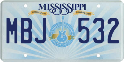 MS license plate MBJ532
