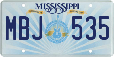 MS license plate MBJ535