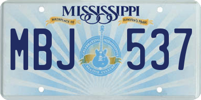 MS license plate MBJ537