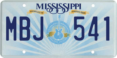 MS license plate MBJ541
