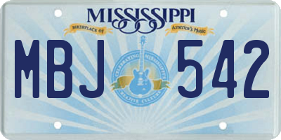 MS license plate MBJ542