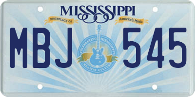 MS license plate MBJ545