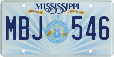 MS license plate MBJ546
