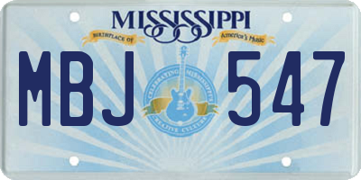 MS license plate MBJ547