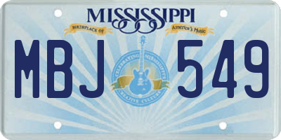 MS license plate MBJ549
