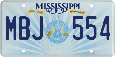 MS license plate MBJ554